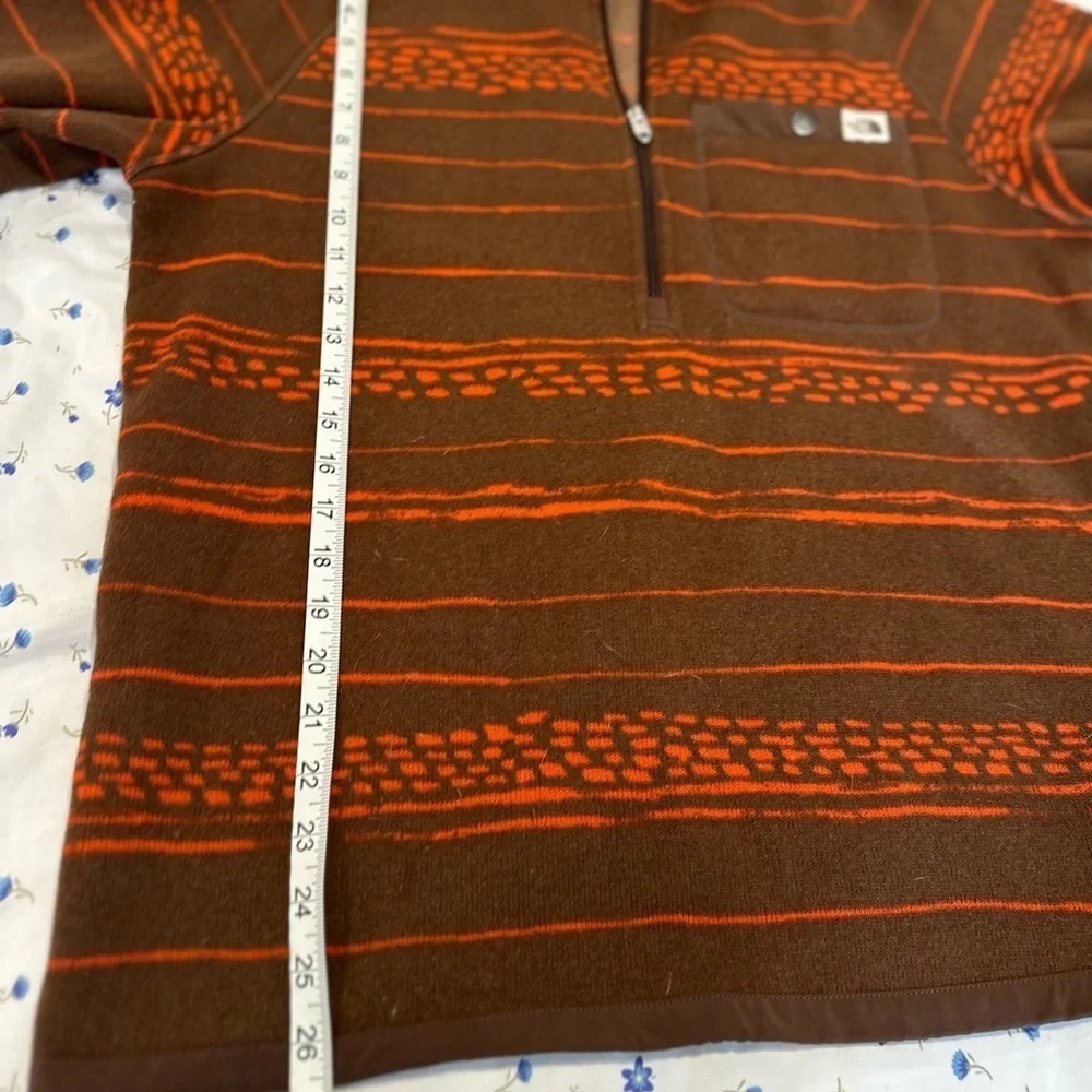 North Face Men’s Medium Gordon Lyons Shacket Jacket Aztec Geo Print Orange Brown